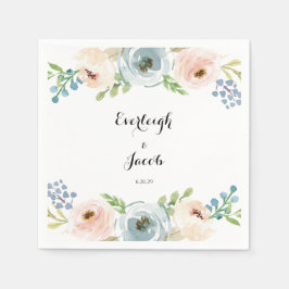 Hochzeit in trostfreiem Blau und Rosa Serviette