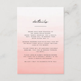 Hochzeit in Urlaubsort am Aquarellstrand Begleitkarte