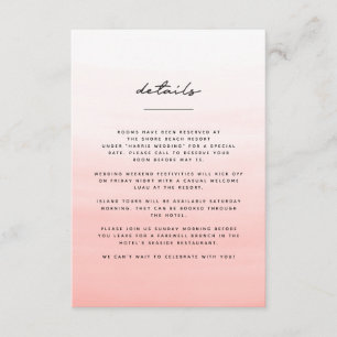 Hochzeit in Urlaubsort am Aquarellstrand Begleitkarte