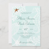 Hochzeit in Urlaubsort am Küstenstrand Einladung (Vorderseite)