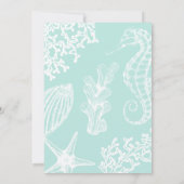 Hochzeit in Urlaubsort am Küstenstrand Einladung (Rückseite)