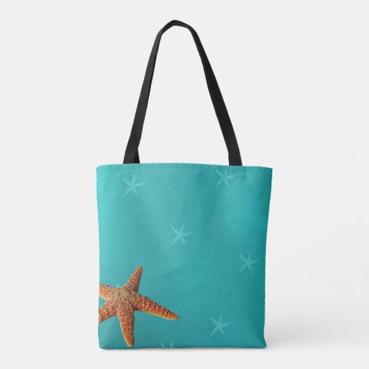 Hochzeit in Urlaubsort am Strand: Blaue Seesterne Tasche (Rückseite)