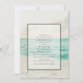 Hochzeit in Urlaubsort am Strand Einladung (Vorderseite)