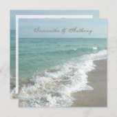 Hochzeit in Urlaubsort am Strand, Platz Einladung (Vorne/Hinten)