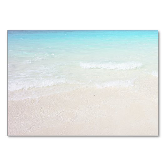 Hochzeit in Urlaubsort am Strand Reserviert Sitzka Tischnummer (Rückseite)