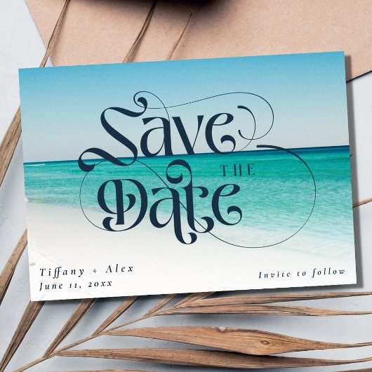 Hochzeit in Urlaubsort am Strand Save The Date