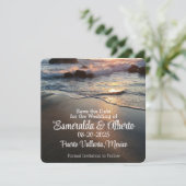 Hochzeit in Urlaubsort am Strand Save The Date (Stehend Vorderseite)