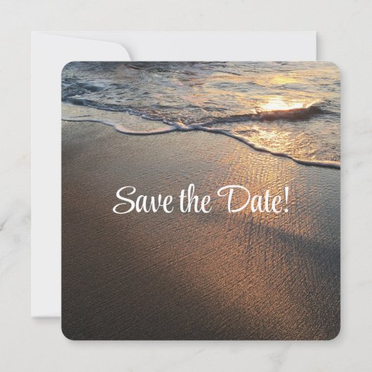 Hochzeit in Urlaubsort am Strand Save The Date (Rückseite)