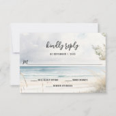 Hochzeit in Urlaubsort an der Küste RSVP Karte (Vorderseite)