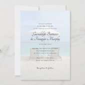 Hochzeit in Urlaubsort Beach Chairs Paradies lädt Einladung (Vorderseite)