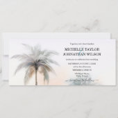 Hochzeit in Urlaubsort Beach Tropical Island Palm Einladung (Vorderseite)
