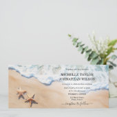Hochzeit in Urlaubsort Beach Tropical Island Starf Einladung (Stehend Vorderseite)