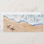 Hochzeit in Urlaubsort Beach Tropical Island Starf Einladung (Rückseite)