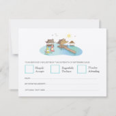 Hochzeit in Urlaubsort Beach Windsurfing RSVP Card (Vorderseite)
