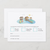 Hochzeit in Urlaubsort Beach Windsurfing RSVP Card (Vorne/Hinten)