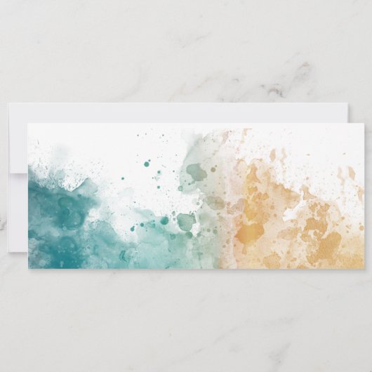 Hochzeit in Urlaubsort Boarding Pass Beach Ocean I Einladung (Rückseite)