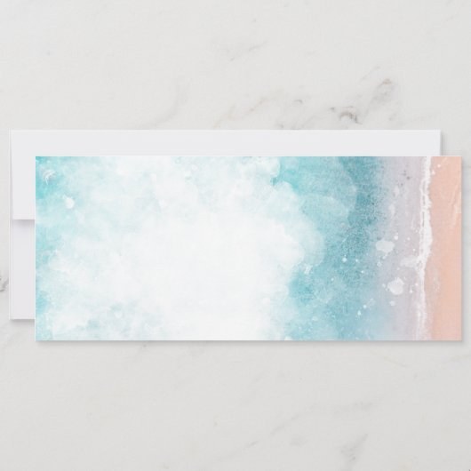 Hochzeit in Urlaubsort Boarding Pass Beach Ocean I Einladung (Rückseite)