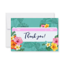 Hochzeit in Urlaubsort Boarding Pass Danke Karte