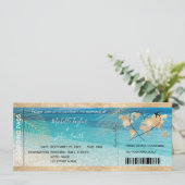 Hochzeit in Urlaubsort Boarding Pass Flugzeug Icon Einladung (Stehend Vorderseite)