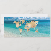 Hochzeit in Urlaubsort Boarding Pass Flugzeug Icon Einladung (Rückseite)