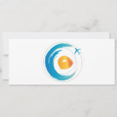 Hochzeit in Urlaubsort Boarding Pass Flugzeug Icon Einladung (Rückseite)