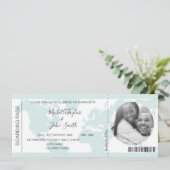 Hochzeit in Urlaubsort Boarding Pass Flugzeug Icon Einladung (Stehend Vorderseite)