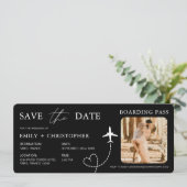 Hochzeit in Urlaubsort Boarding Pass Flugzeug QR C (Stehend Vorderseite)