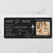 Hochzeit in Urlaubsort Boarding Pass Flugzeug QR C (Vorderseite)