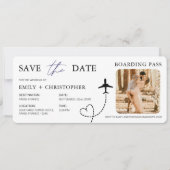 Hochzeit in Urlaubsort Boarding Pass Flugzeug Tick (Vorderseite)