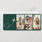 Hochzeit in Urlaubsort Boarding Pass Flugzeug Tick (Rückseite)
