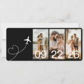 Hochzeit in Urlaubsort Boarding Pass Flugzeug Tick (Rückseite)