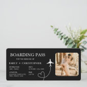 Hochzeit in Urlaubsort Boarding Pass Flugzeug Tick (Stehend Vorderseite)