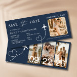 Hochzeit in Urlaubsort Boarding Pass Flugzeug Tick<br><div class="desc">Erhöhen Sie Ihre Hochzeit in Urlaubsort-Ankündigungen mit unserem zauberhaften Boarding Pass Flugzeug Ticket Save the Date Einladungen. Mit viel Liebe zum Detail gestaltet, erfassen diese einzigartigen Einladungen das Wesen von Abenteuer und Romantik. Jede Einladung ist so konzipiert, dass sie einem echten Boarding-Pass ähnelt, der mit personalisierten Details wie den Namen...</div>