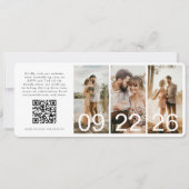 Hochzeit in Urlaubsort Boarding Pass Flugzeug Tick (Rückseite)