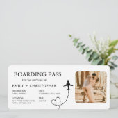 Hochzeit in Urlaubsort Boarding Pass Flugzeug Tick (Stehend Vorderseite)