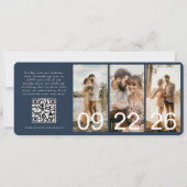 Hochzeit in Urlaubsort Boarding Pass Flugzeug Tick (Rückseite)