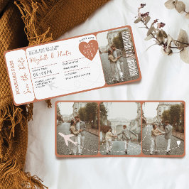 Hochzeit in Urlaubsort Boarding Pass Flugzeug Tick Einladung
