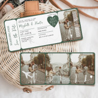 Hochzeit in Urlaubsort Boarding Pass Flugzeug Tick