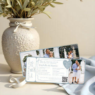 Hochzeit in Urlaubsort Boarding Pass Flugzeug Tick Einladung