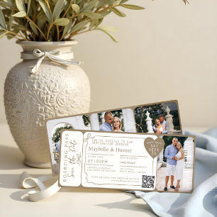 Hochzeit in Urlaubsort Boarding Pass Flugzeug Tick Einladung