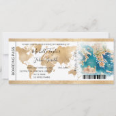 Hochzeit in Urlaubsort Boarding Pass Griechenland Einladung (Vorderseite)