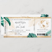 Hochzeit in Urlaubsort Boarding Pass - Nostalgie Einladung (Vorne/Hinten)