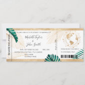 Hochzeit in Urlaubsort Boarding Pass - Nostalgie Einladung (Vorderseite)