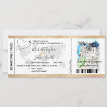 Hochzeit in Urlaubsort Boarding Pass Santorini Gri