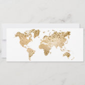 Hochzeit in Urlaubsort Boarding Ticket Gold Plan Einladung (Rückseite)