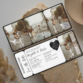 Hochzeit in Urlaubsort Boarding Ticket QR Code Einladung