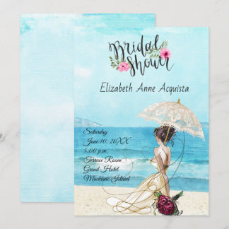 Hochzeit in Urlaubsort Brautdusche Einladung