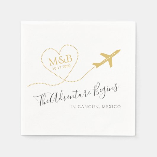 Hochzeit in Urlaubsort Brautparty für benutzerdefi Serviette (Vorderseite)