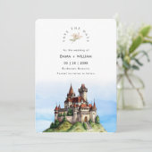 Hochzeit in Urlaubsort Bukarest Rumänien Save The Date (Stehend Vorderseite)