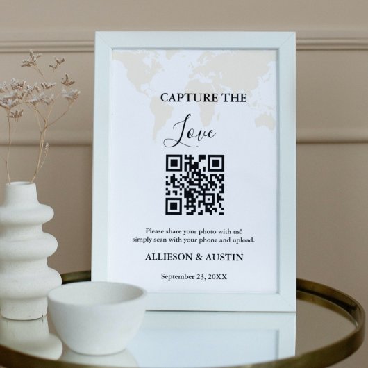 Hochzeit in Urlaubsort Capture Liebe QR Code Hochz Poster